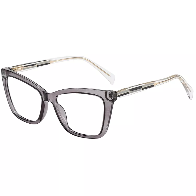 Geometric Color-Block Inlay Colored Core Wire Temple Glasses